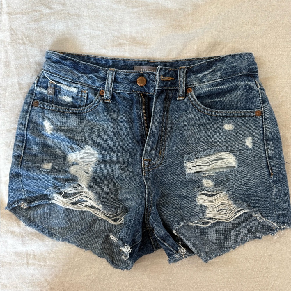 Just USA Classic Blue Ripped Jean Shorts
